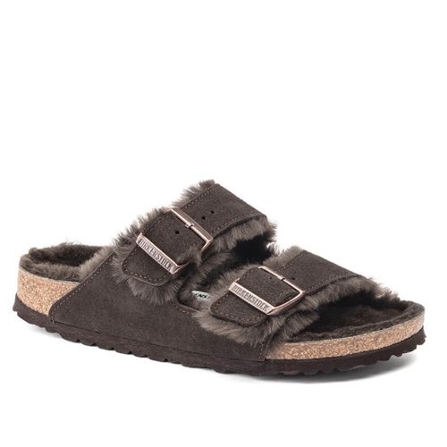 כפכף BIRKENSTOCK ARIZONA אפור מידות 37-41 לנשים בגוון חום זמש