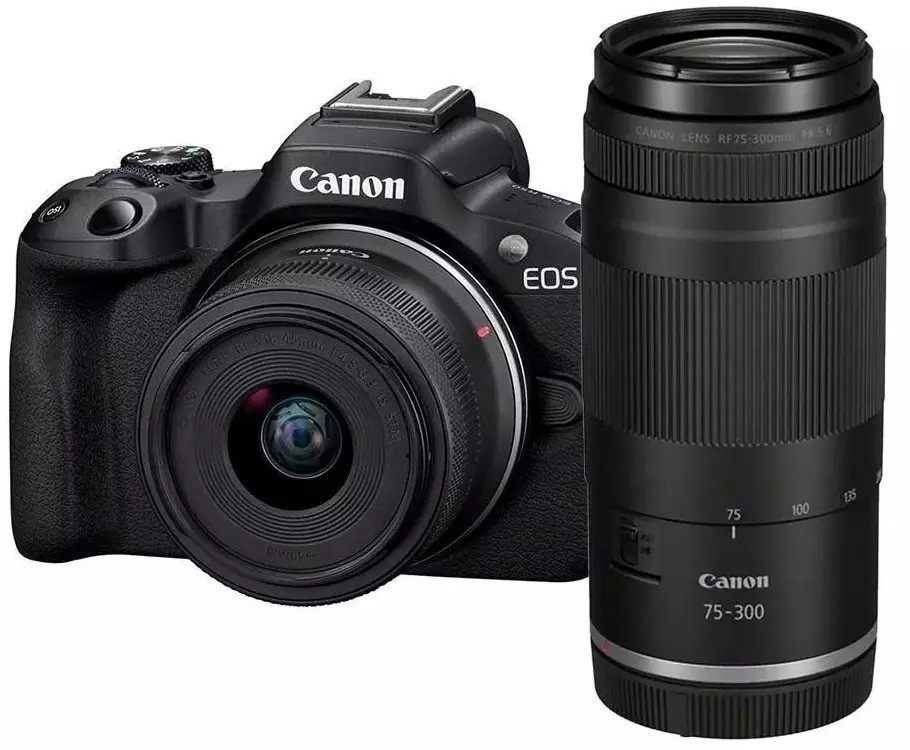 מצלמה חסרת מראה קנון Canon EOS R50 + 18-45mm + 75-300mm