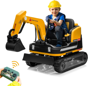 טרקטור זחלים חשמלי 12V לילדים עם כף מופעלת ע"י הילד ושלט רחוק