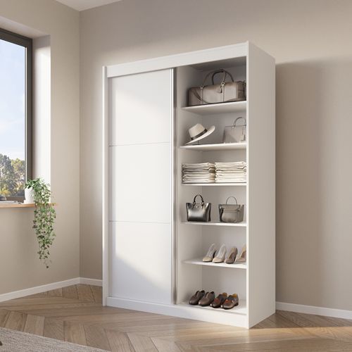 ארון הזזה גודל 160X240 דגם ריי לבן