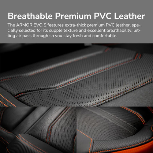 ריפוד PVC איכותי ונושם בכיסא גיימינג Cougar ARMOR EVO S שחור זהב