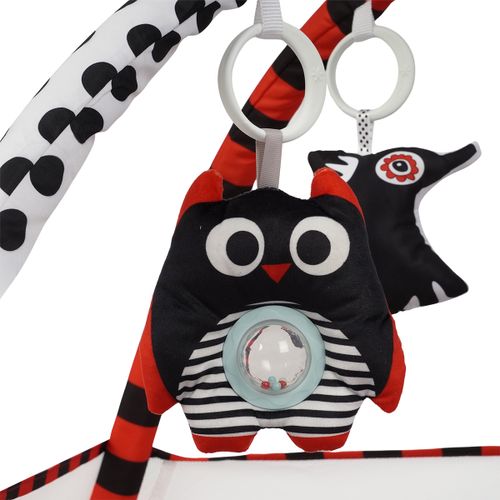 אוניברסיטה עם משטח פעילות ובריכת כדורים Animals & Smiles - שחור/אדום/לבן