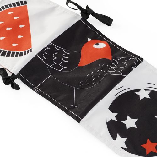 ספרון בד התפתחותי דו-צדדי Animals & Smiles - שחור/לבן/אדום וצבעוני