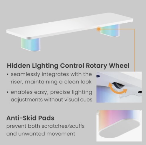 מעמד שולחני למסך עם תאורת Lumi NeoGlow STB37-03 RGB