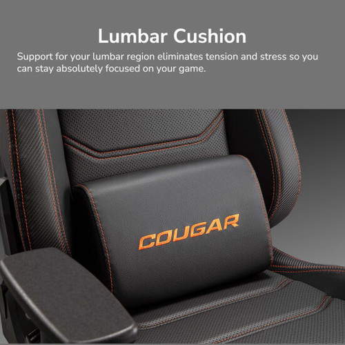 כרית תמיכה לגב תחתון בכיסא גיימינג Cougar ARMOR EVO S שחור זהב