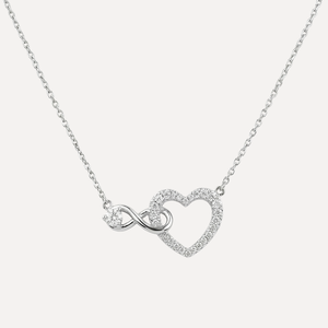 שרשרת לב משובץ משולב אינפינטי