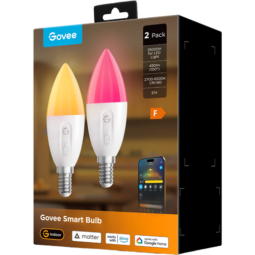 זוג נורות חכמות Govee RGBWW Smart LED Bulb E14