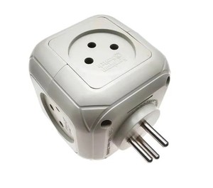 קובייה מפצל חשמל 4 שקעים + TYPE C ו-USB סמיקום SEMICOM SW-CUB4UC
