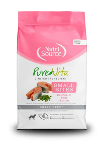 NutriSource Pure Vita - מזון יבש לכלבים מגזע קטן עם סלמון ואפונה ללא דגנים 5.4 ק