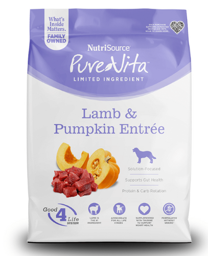 NutriSource Pure Vita - מזון יבש לכלבים עם כבש ודלעת 1.8 ק