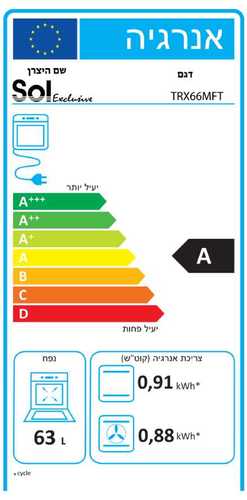 תנור משולב 66 ליטר Sol TRX66MFT נירוסטה