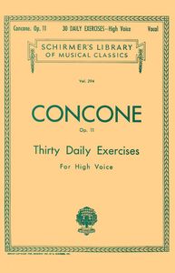 ספר תווים לשירה Joseph Concone - 30 Daily Exercises, Op. 11 - High Voice