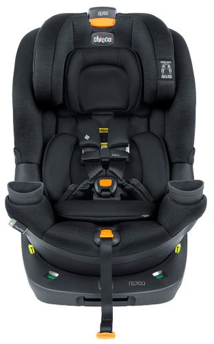 כסא בטיחות מסתובב פיט 360 Fit עם בדי קלירטקס ClearTex ללא כימיקלים ומנגנון התקנה LeverLock - שחור Obsidian