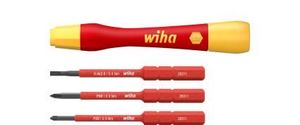WIHA 43167 - מברג מקצועי דק PicoFinish® ראש מתחלף slimVario® כולל 3 ראשים שטוח+פיליפס (PH & PZ)
