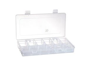 ארגונית פלסטיק שקופה 23x12x3.5 ס"מ עד 18 תאים