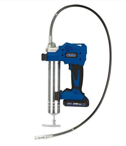 משאבת גריז נטענת 20V כולל 2 סוללות 2A ומטען ת. PRESSOL גרמניה