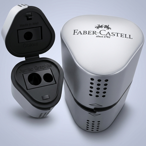 מחדד עם מיכל Faber-Castell, כפול לעפרונות רגילים וג?מבו