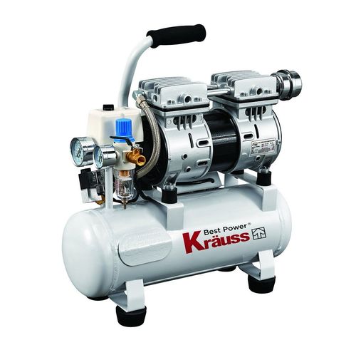 KRAUSS KR-1002S - מדחס קומפקטי שקט ללא שמן 9 ליטר 1 כ