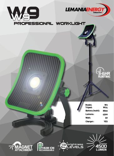 ערכת תאורת הצפה LED נטענת 4500 לומן 50W כולל חצובה