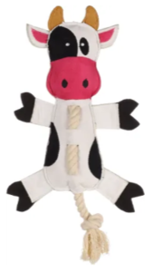 פלמינגו בובת פרה מצפצפת עם חבל 41 ס"מ - Flamingo Toy Charda Cow with rope