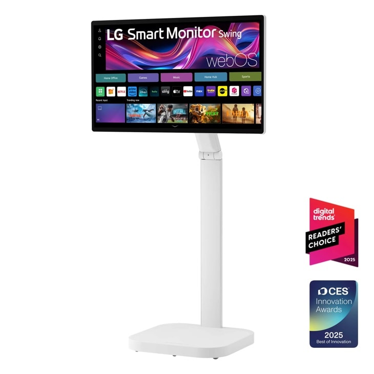 מסך מחשב LG 31.5 Inch 4K UHD IPS Touchscreen Smart Monitor Swing with 32U889SA-W