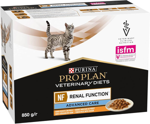 10 יחידות פורינה פאוץ רנאל Purina Pro Plan NF מזון וטרינרי לחתולים 85 גרם 
