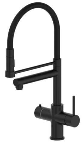 מערכת מים ווטרלאבס KITCHENARENA + ברז ROYAL שחור מט
