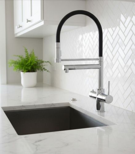 מערכת מים ווטרלאבס KITCHENARENA + ברז ROYAL שחור מט