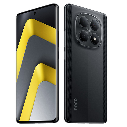 POCO M8 5G 8GB+512GB שחור מבט אלכסוני עיצוב גב ומסך