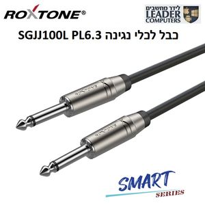 כבל לכלי נגינה PL6.3 מ"מ זכר באורך 1 מטר | Roxtone Smart SGJJ100L0010