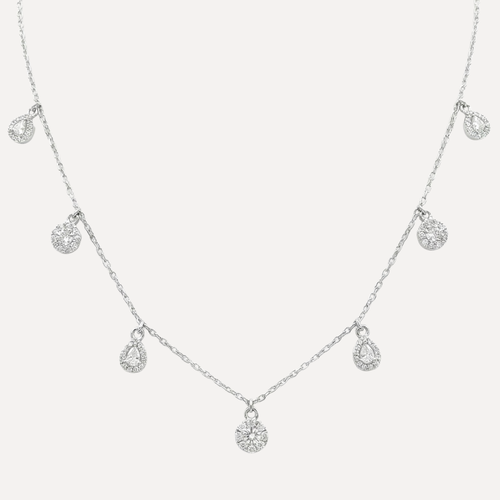 שרשרת עיגולים וטיפות משובצות