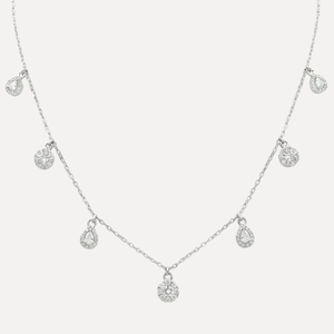 שרשרת עיגולים וטיפות משובצות