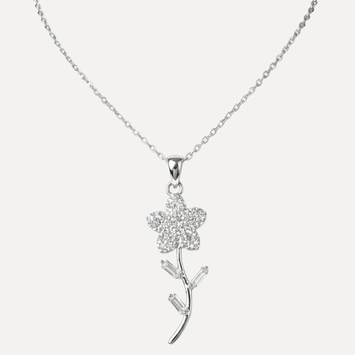 שרשרת פרח עדין משובץ