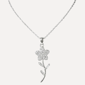 שרשרת פרח עדין משובץ