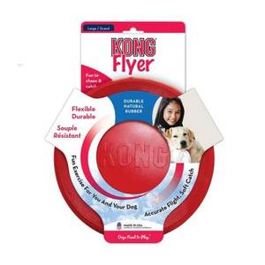 קונג פלייר פריסבי אדום מידה L לכלבים | KONG Flyer Red Large