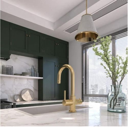 מערכת מים KITCHENARENA + ברז TAO כרום מוברש