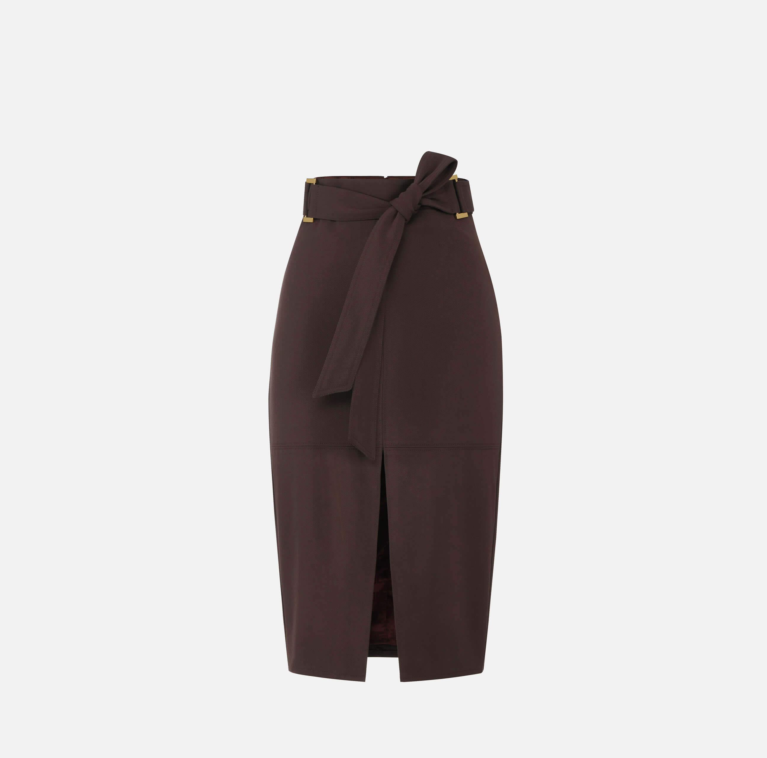 belted midi skirt,- color Cacao