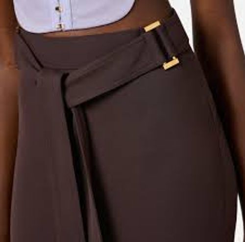 belted midi skirt,- color Cacao