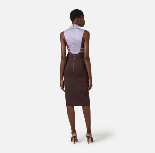 belted midi skirt,- color Cacao