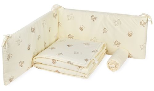 סט מצעים 3 חלקים למיטת תינוק מבד 100% כותנה - Teddy