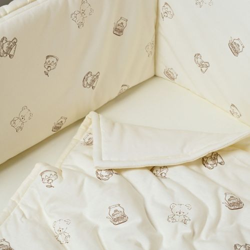 סט מצעים 3 חלקים למיטת תינוק בגודל מטר 100% כותנה - Teddy