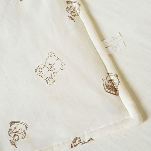 סט מצעים לעריסה עם כרית נחשוש 100% כותנה - Teddy