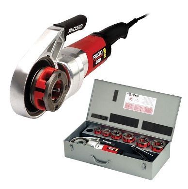RIDGID 690 - מכונת הברגות ידנית (חשמלית) כולל קלובות 