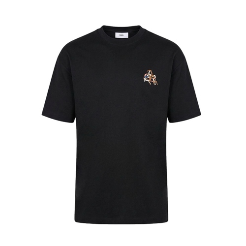 חולצה BALR מידות XS-XXL לגברים בגוון שחור עם רקמה צבעונית