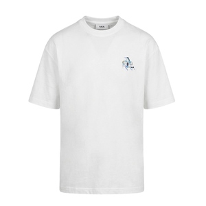 חולצה BALR מידות XS-XXL לגברים בגוון לבן עם רקמה צבעונית