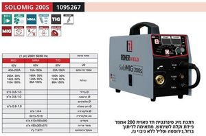 ROHER SOLOMIG 200S - רתכת MIG אינוורטר דיגיטלית סינרגטית 200A