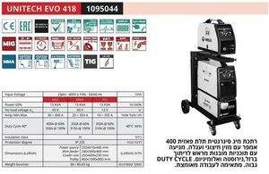HELVI UNITECH 418 - רתכת MIG סינרגטית 400A + מזין חיצוני