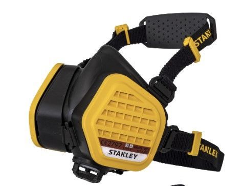 STANLEY A1P3 - מסכת חצי פנים מקצועית A1P3 להגנה מאבק, רסס כימיקלים וצבע, כולל זוג מסננים EN140 מידה S/M