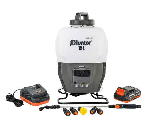 מרסס גב נטען 18V כולל סוללה 2Ah ומטען האנטר Hunter