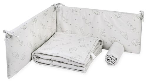 סט מצעים 3 חלקים למיטת תינוק 100% כותנה - Elephant